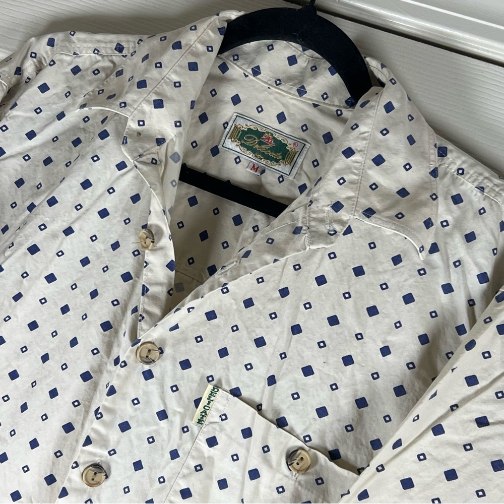 Geometric Patterned Long Sleeve Button-Up Shirt